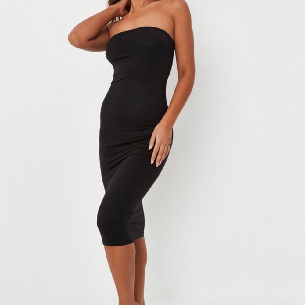 Missguided Black Bandeau Bodycon Dress